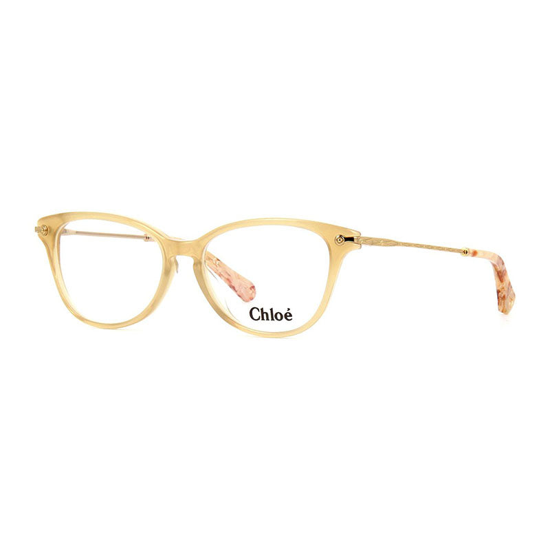 Chloe Eyeglasses Rectangle Full Rim, Sand Frame and Clear Demo Lenses Lens CE2736279