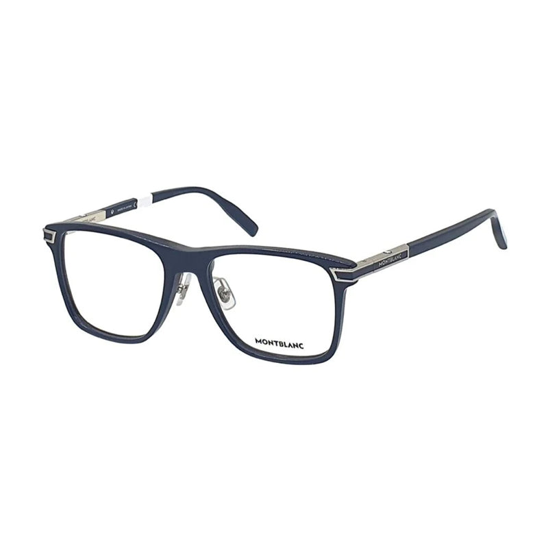 Montblanc Montblanc Eyeglasses Square Full Rim, Blue Frame and Clear Demo Lenses Lens MB0042O003
