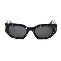 Philipp Plein Sunglasses Geometric Full Rim, Marbled Black Frame and Grey Lens SPP066M0Z21