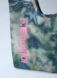 b.Eautiful B.Eautiful Men Star Denim Reusable Mini Bag