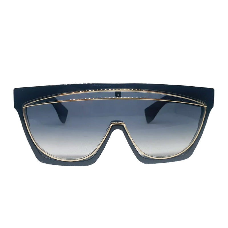 Loewe Loewe Sunglasses Shield Full Rim, Black Gold Frame and Gradient Smoke Lens LW40012I05B