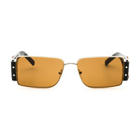 MCM Sunglasses Rectangle Full Rim, Gold Frame and Roviex Lens MW001232J