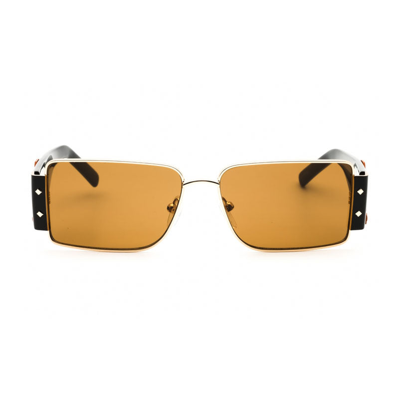 MCM Sunglasses Rectangle Full Rim, Gold Frame and Roviex Lens MW001232J