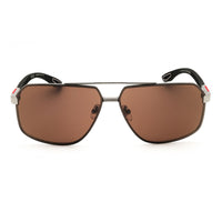 Chopard Sunglasses Aviator Full Rim, Shiny Gunmetal Frame and Brown Lens SCHG890509