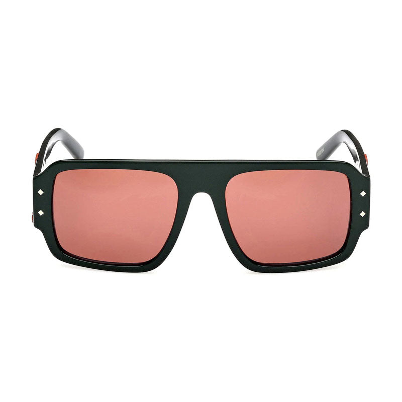 MCM Sunglasses Square Full Rim, Shiny Dark Green Frame and Roviex Lens MW002296J