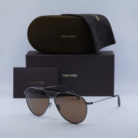 Tom Ford Aviator Full Rim, with a Shiny Rose Gold frame and Smoke lens.