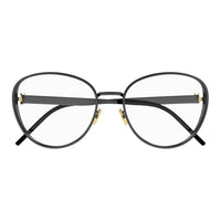 Saint Laurent Saint Laurent Eyeglasses Round Full Rim, Black Frame and Clear Demo Lenses Lens SLM93003