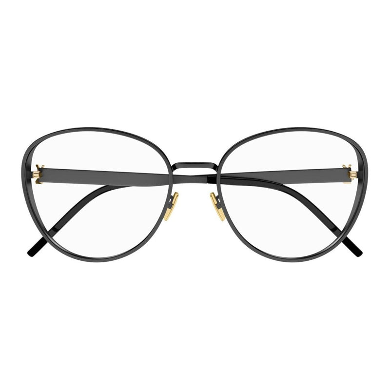 Saint Laurent Saint Laurent Eyeglasses Round Full Rim, Black Frame and Clear Demo Lenses Lens SLM93003