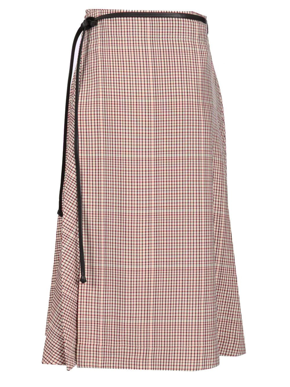 Bottega Veneta Women Checked Midi Skirt