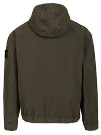 Stone Island Men Organic Cotton Ripstop Hooded Overshirt