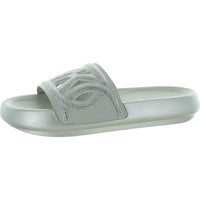 Splash Womens Rhinestone Logo Pool Slides 8 Medium Silver