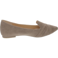 Womens Faux Suede Slip On Ballet Flats