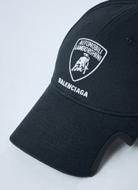 Balenciaga X Lamborghini Men Logo Motif Baseball Cap