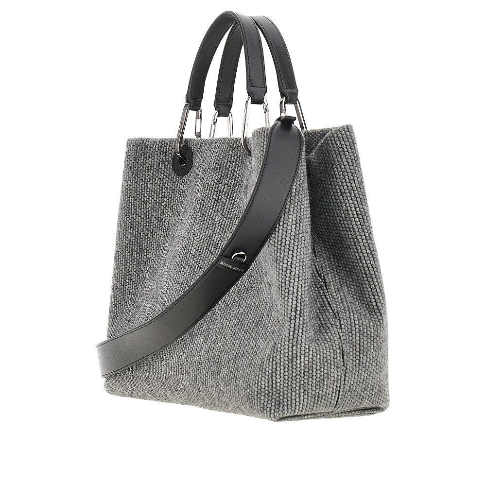 Emporio Armani Women Wool-Blend Medium Shopping Bag