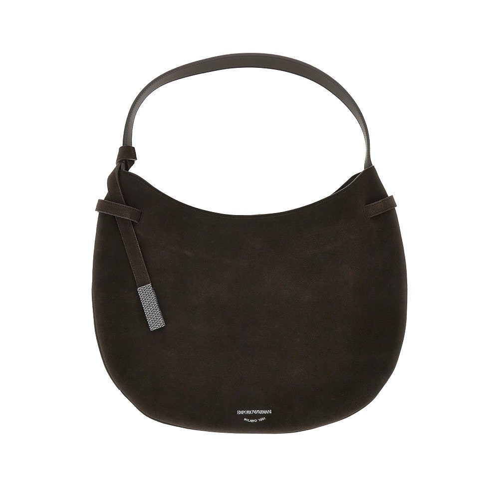 Emporio Armani Women Suede Leather Hobo Bag