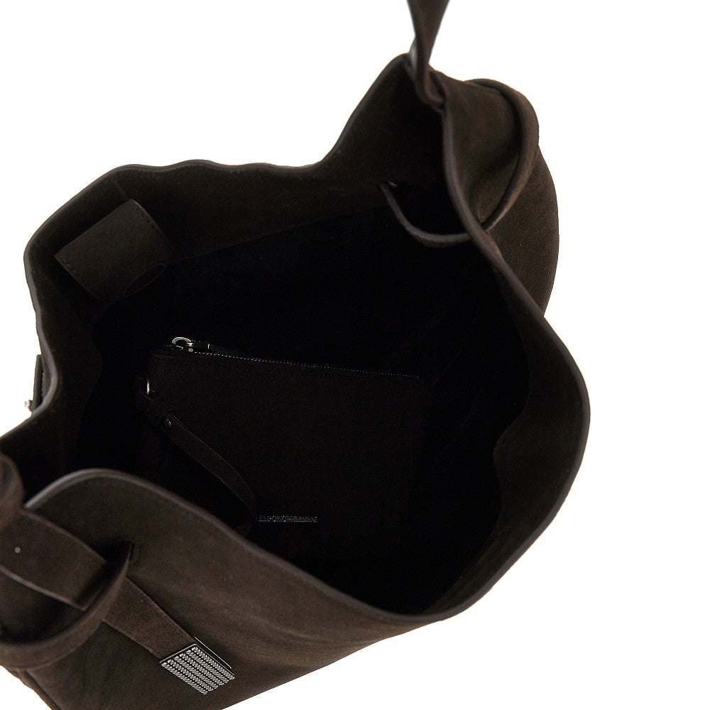Emporio Armani Women Suede Leather Hobo Bag