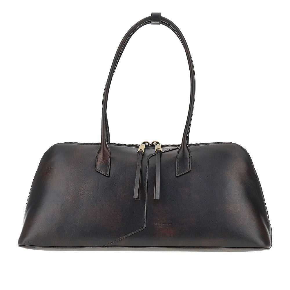 Emporio Armani Women Old Effect Leather Shoulder Bag