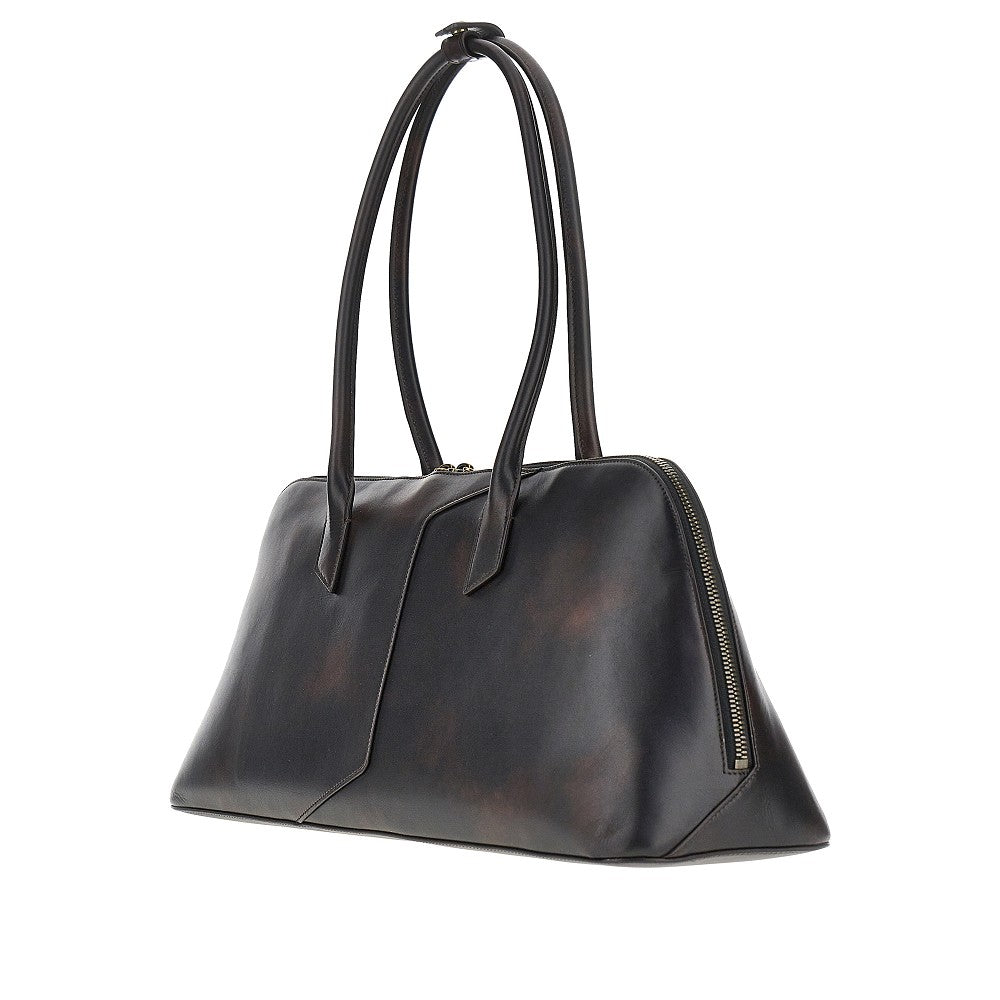 Emporio Armani Women Old Effect Leather Shoulder Bag