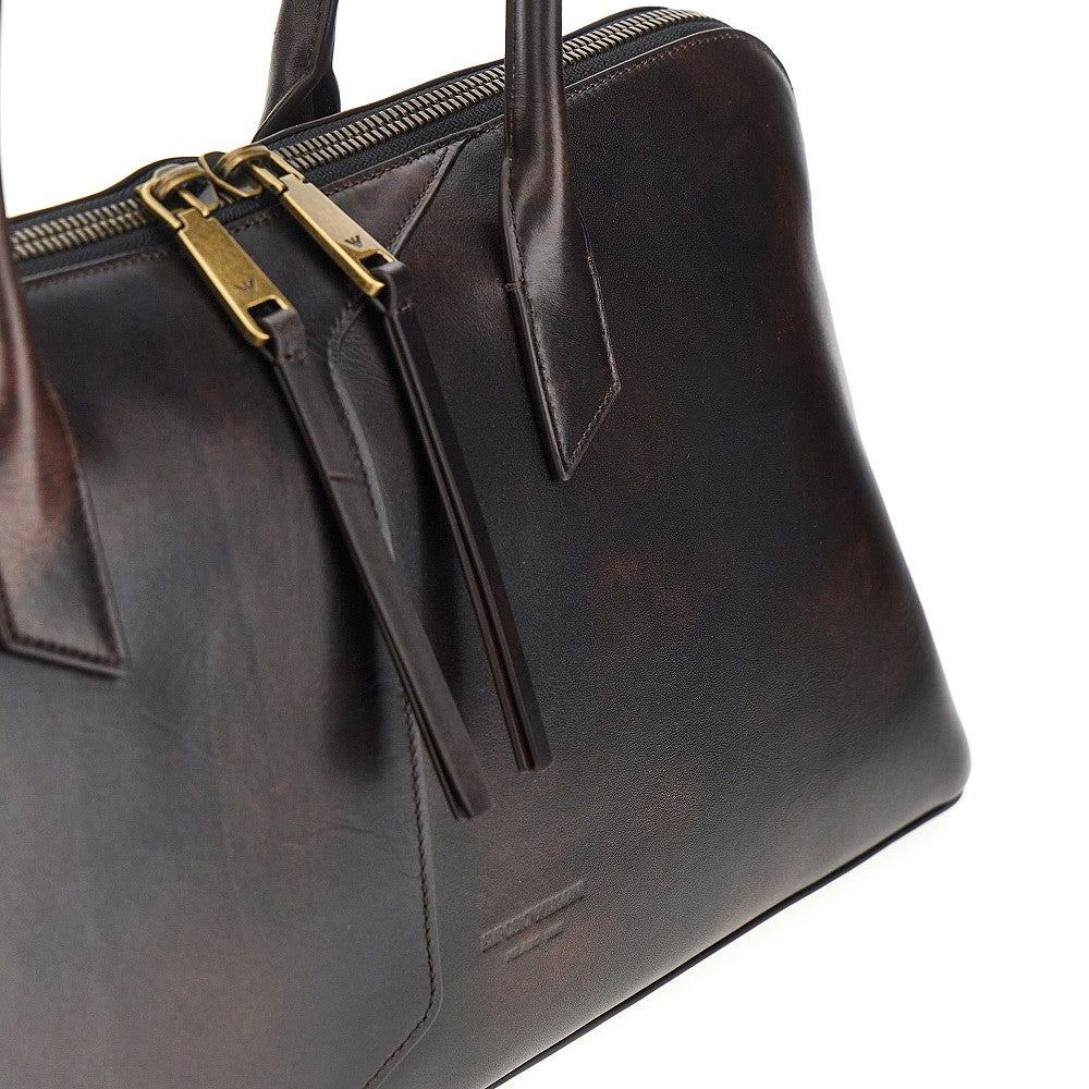 Emporio Armani Women Old Effect Leather Shoulder Bag