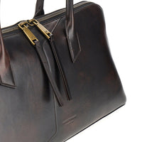 Emporio Armani Women Old Effect Leather Shoulder Bag