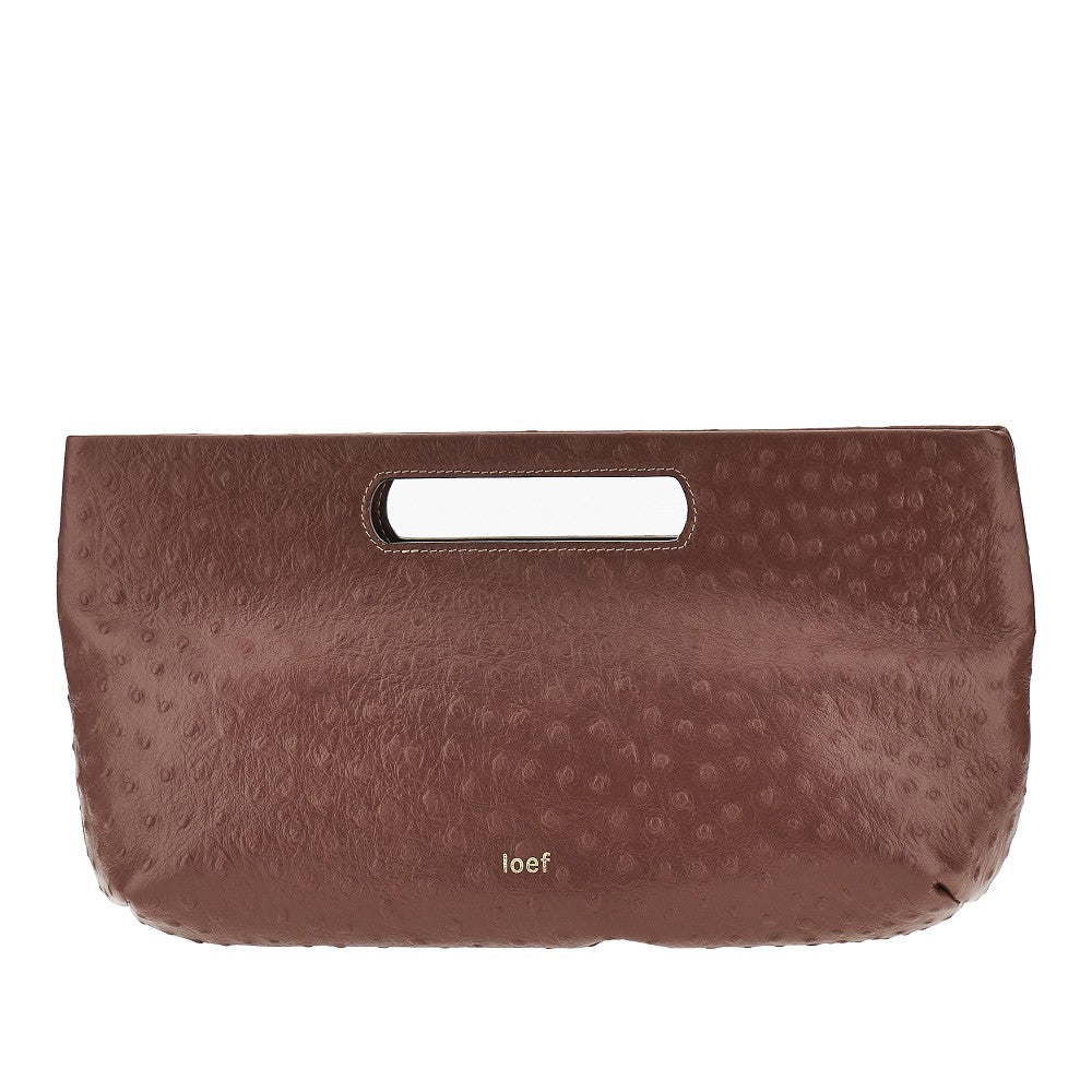 Ioef Women Ostrich-Print Leather 'Dalia' Bag