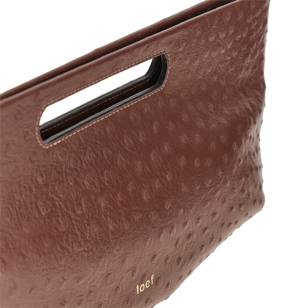 Ioef Women Ostrich-Print Leather 'Dalia' Bag