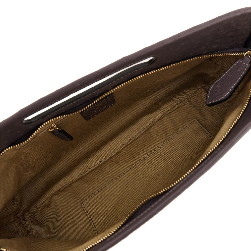 Ioef Women Ostrich-Print Leather 'Dalia' Bag