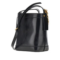 Versace Women Leather Bucket Bag With Medusa Patch