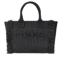 PINKO Pinko Women Faux Raffia Shopping Bag With Logo