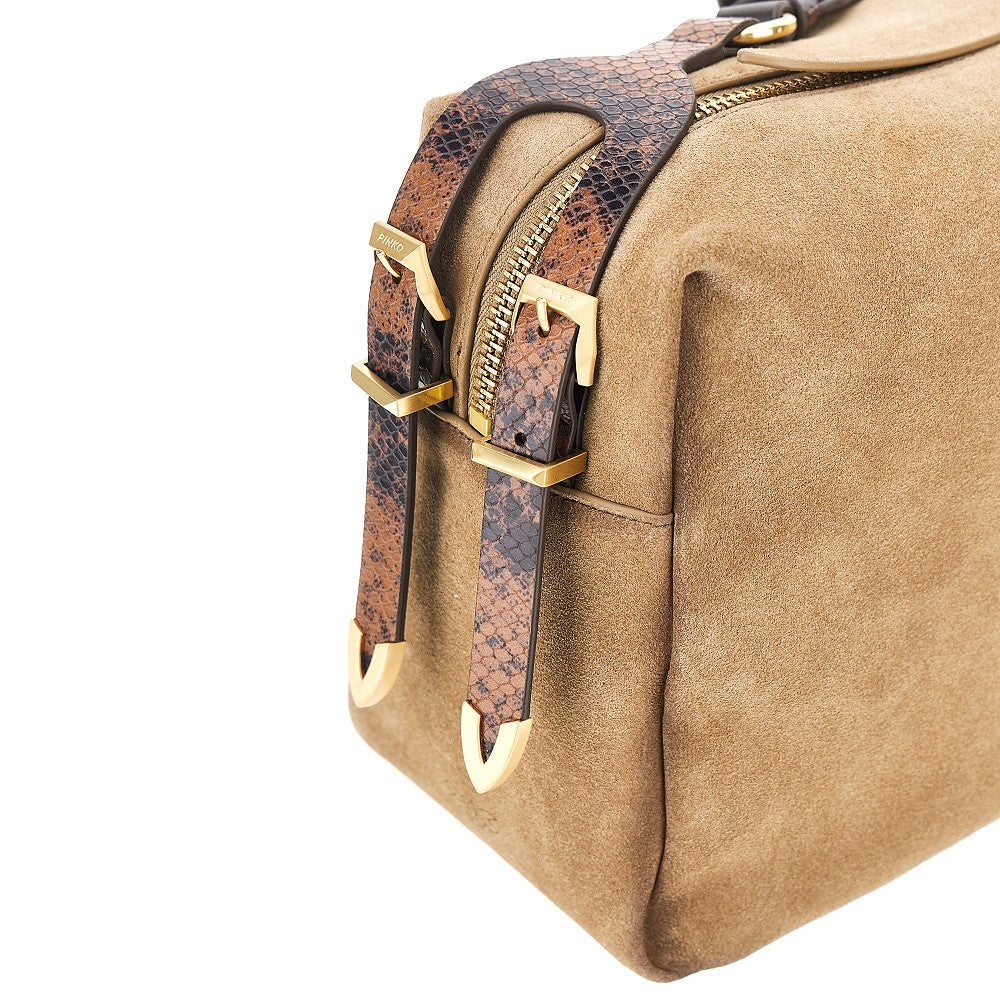 PINKO Pinko Women Suede Leather Large 'Keeper' Shoulder Bag