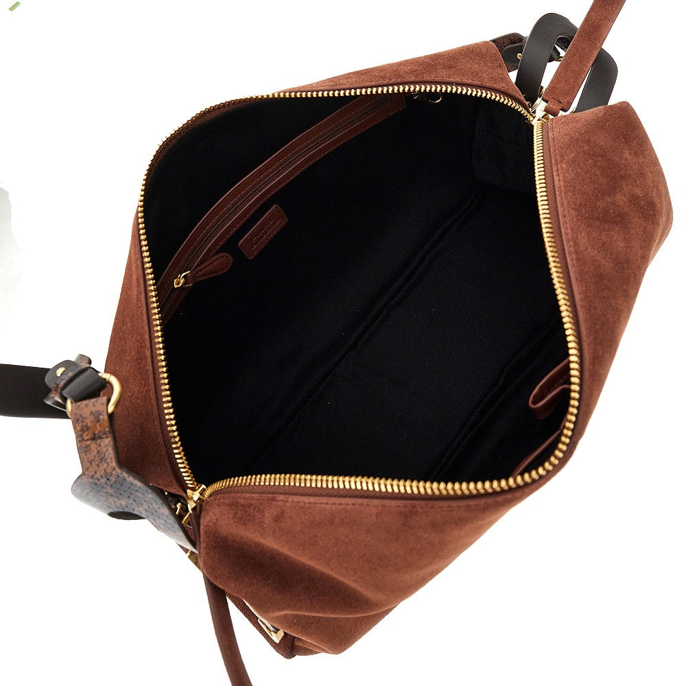 PINKO Pinko Women Suede Leather Large 'Keeper' Shoulder Bag