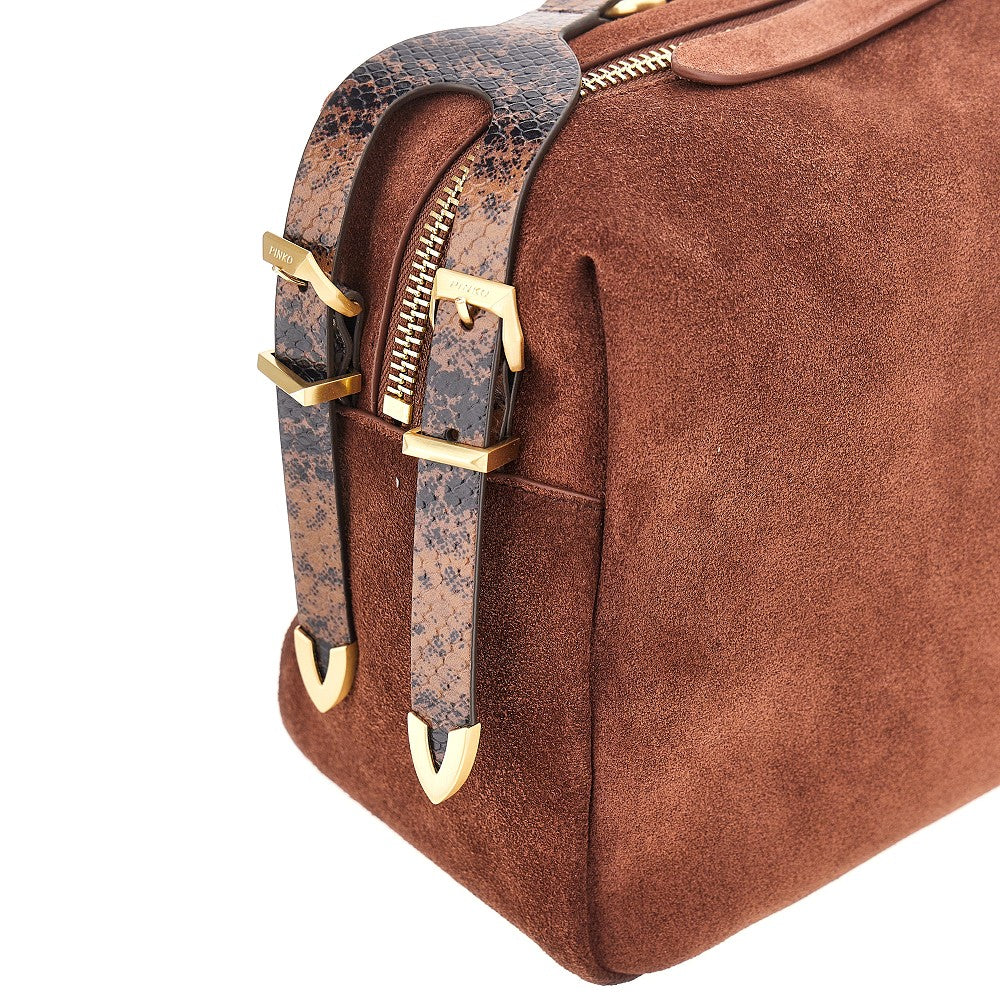 PINKO Pinko Women Suede Leather Large 'Keeper' Shoulder Bag