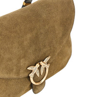 Pinko Women Suede Leather Medium Love Bag Satchel Bag