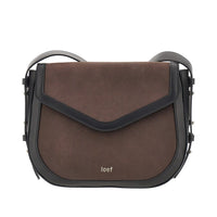 Ioef Women Nubuck Leather 'Arc' Crossbody Bag