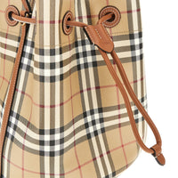 Burberry Women Small Bucket Bag With Check Motif
