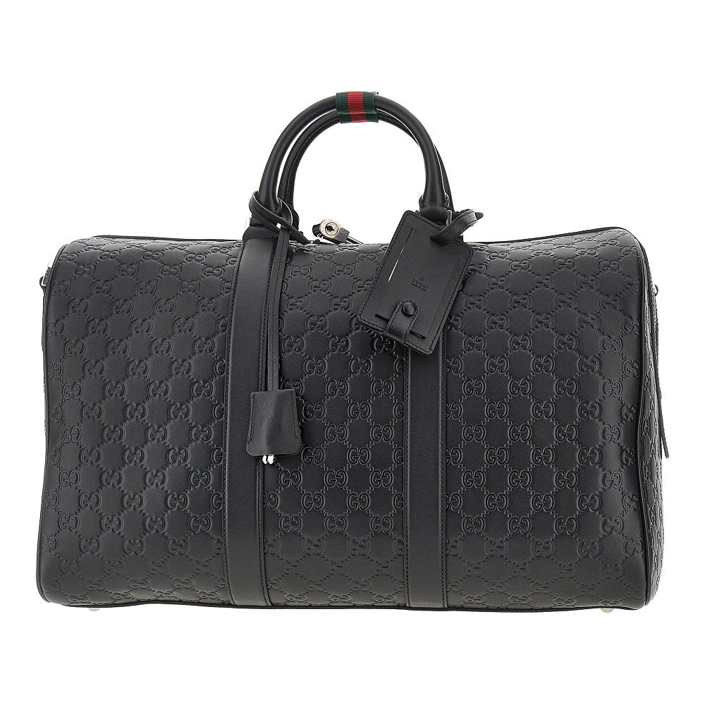 GUCCI Gucci Men Leather Medium 'Gg Emblem' Duffle Bag