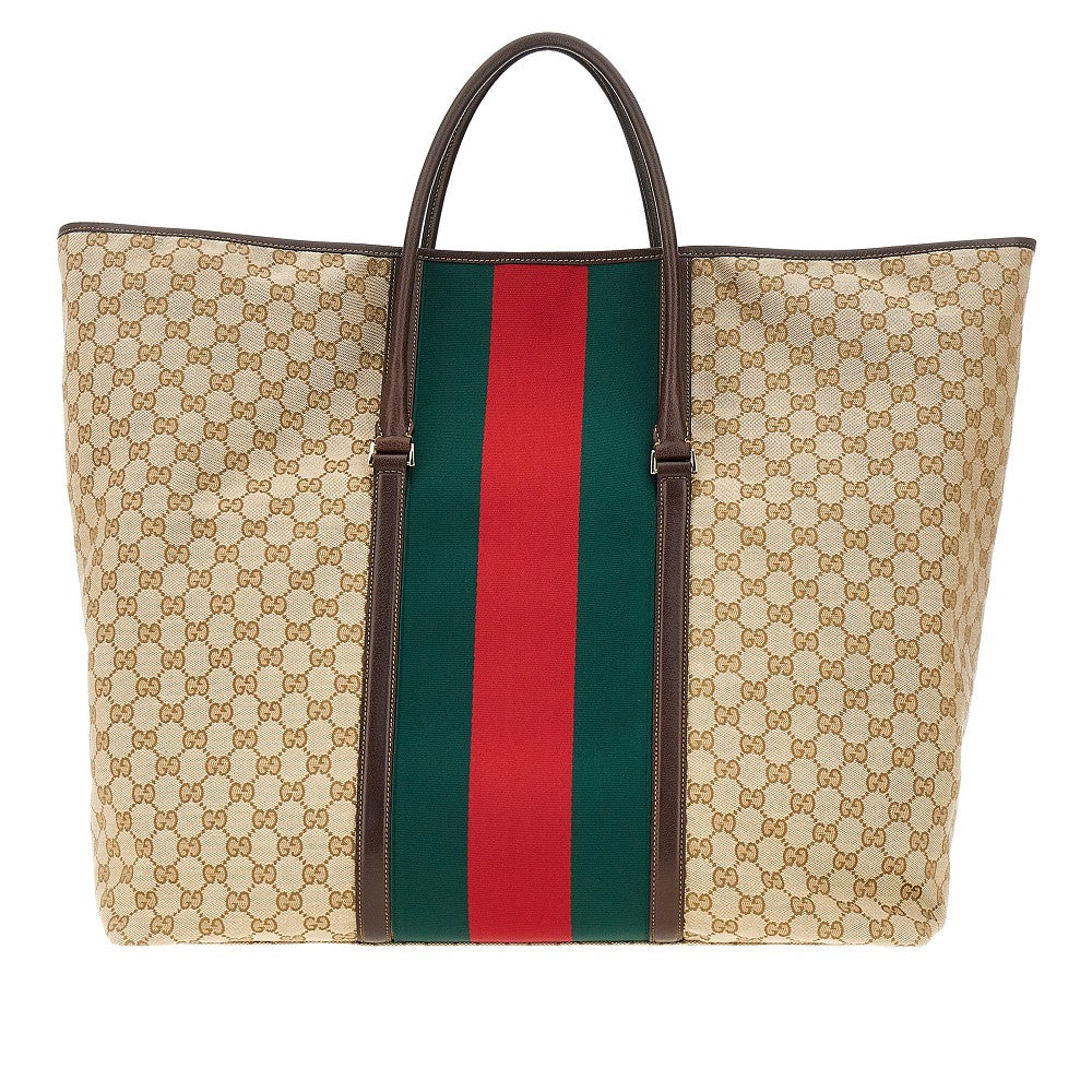 GUCCI Gucci Men Gg Fabric Bag With Web Ribbon