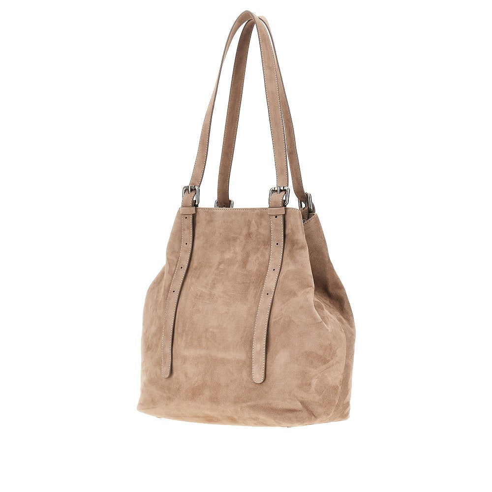 Autentica 504 Women Suede Leather Medium 'Galatea' Bag