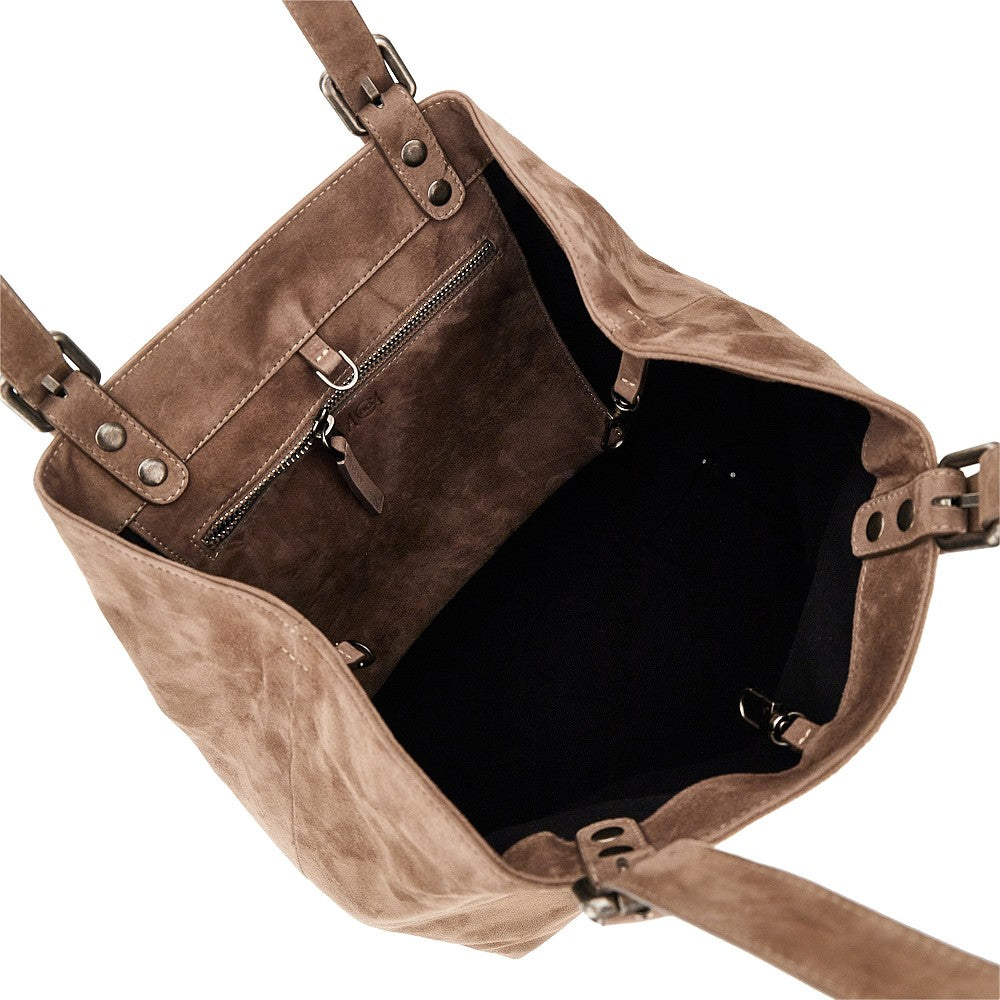 Autentica 504 Women Suede Leather Medium 'Galatea' Bag