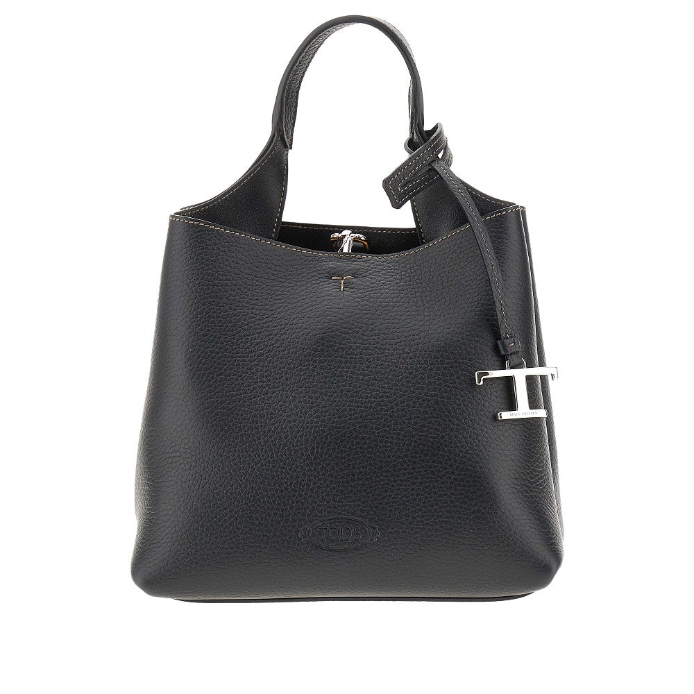 Tods Women Grained Leather Mini Shopping Bag