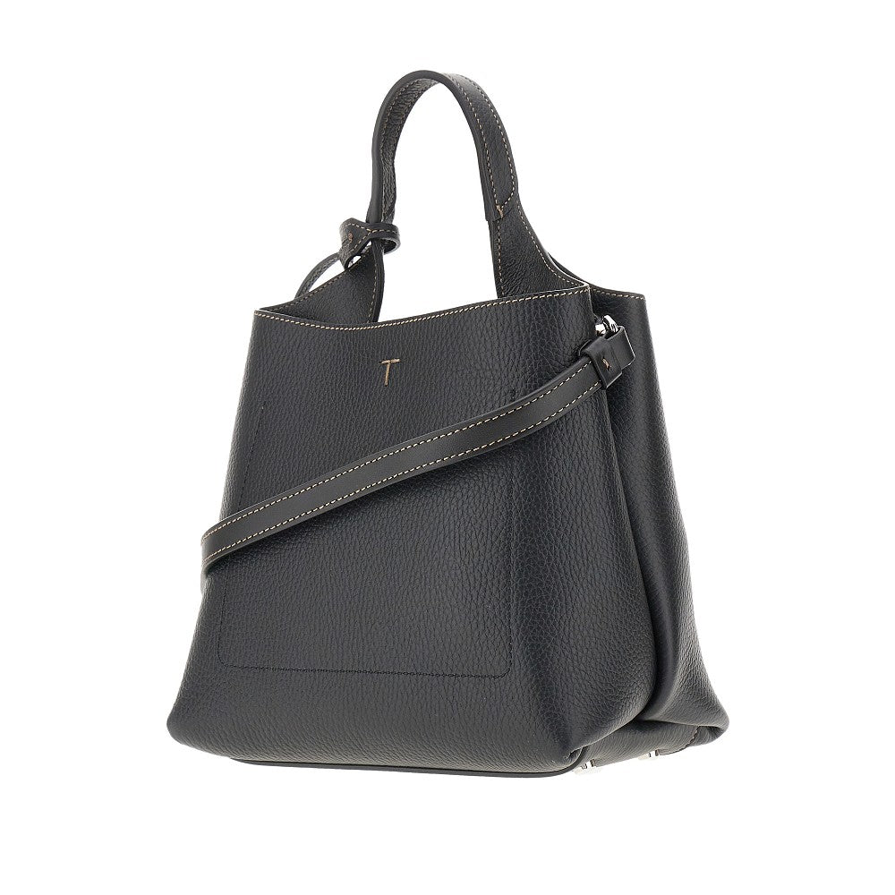 Tods Women Grained Leather Mini Shopping Bag