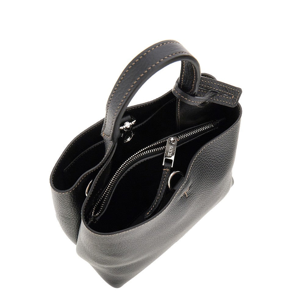 Tods Women Grained Leather Mini Shopping Bag