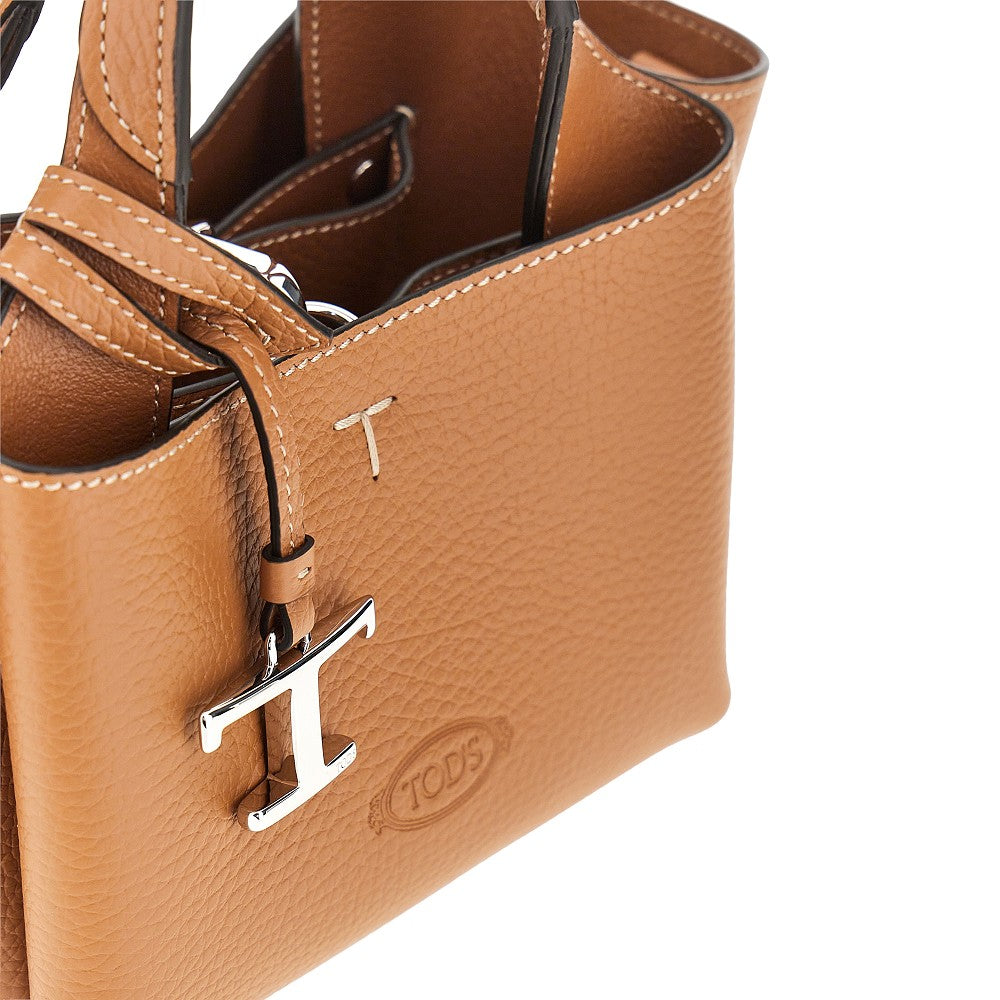 TODS Tods Women Grained Leather Mini Shopping Bag