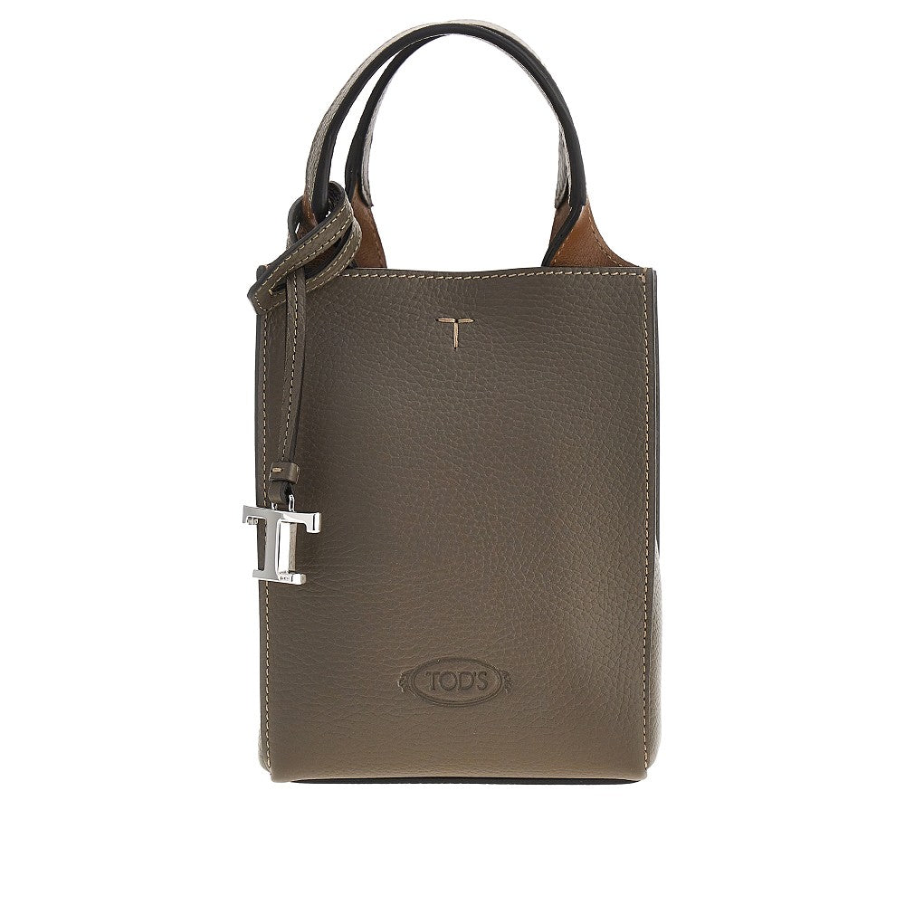 Tods Women Grained Leather Micro Tote Bag