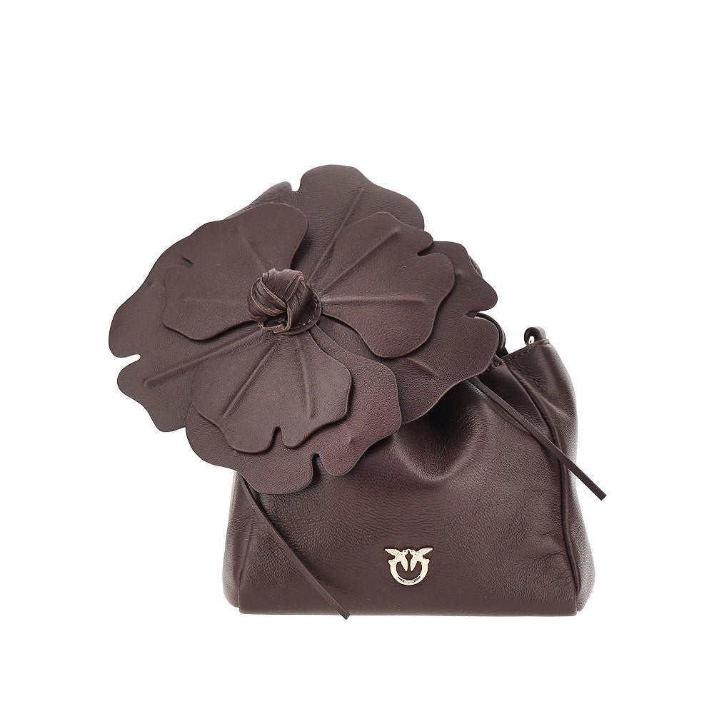 Pinko Women Nappa Leather Bucket Bag With Flower