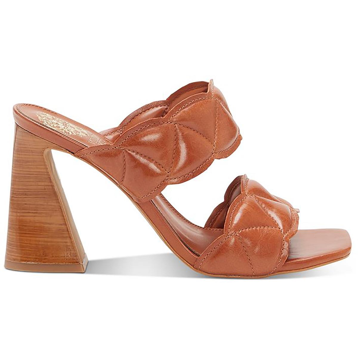 Renneya Womens Leather Square Toe Mule Sandals