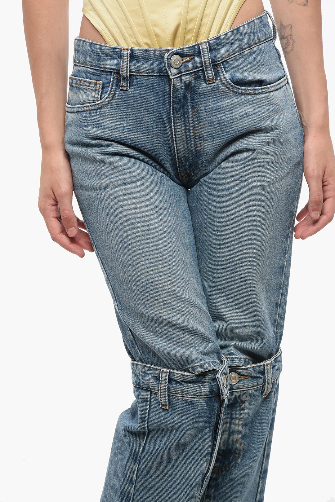 Coperni Bootcut Jeans OPEN KNEE With Mid Wash 24cm