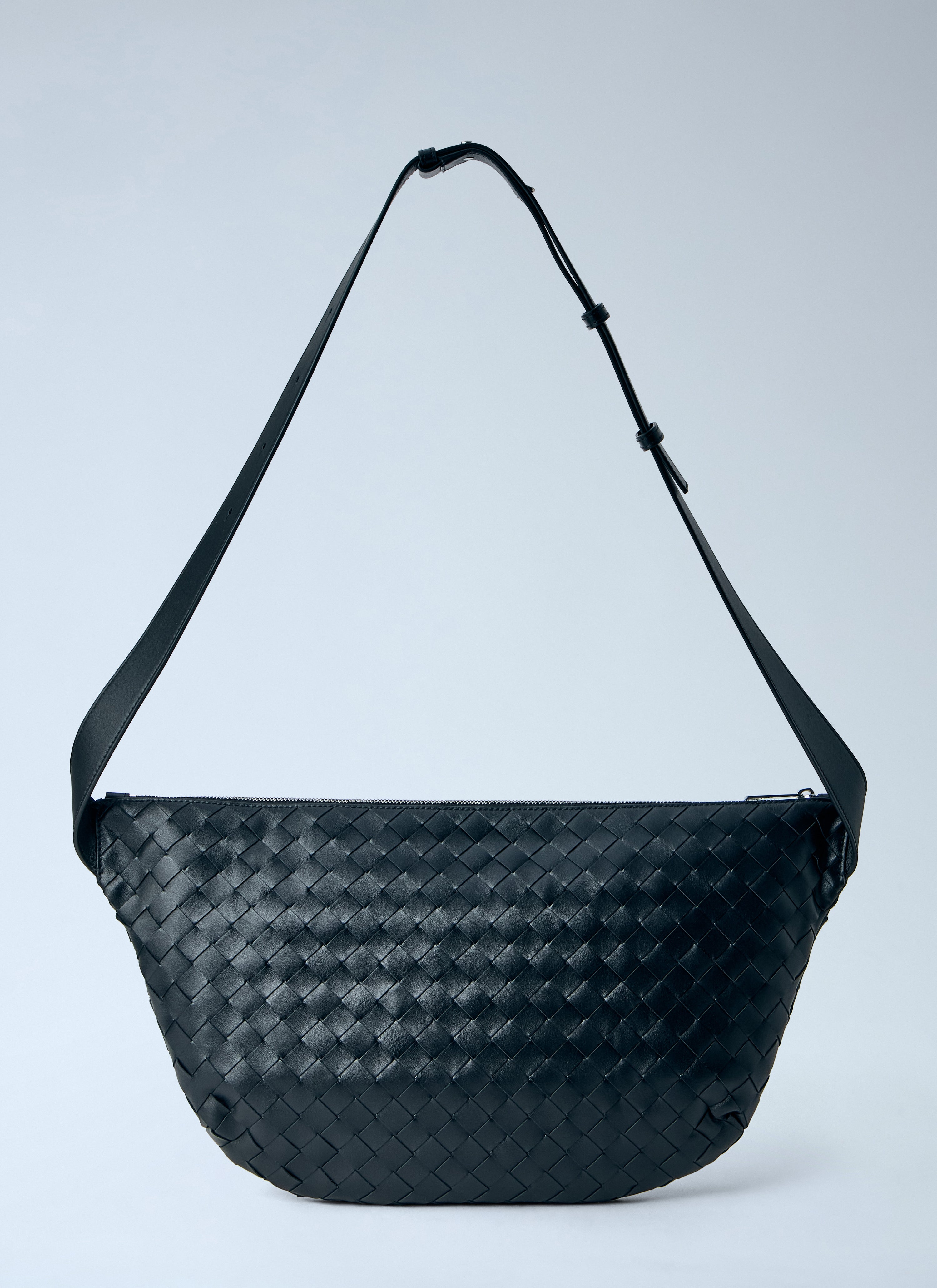 Bottega Veneta Men Intrecciato Leather Crossbody Bag