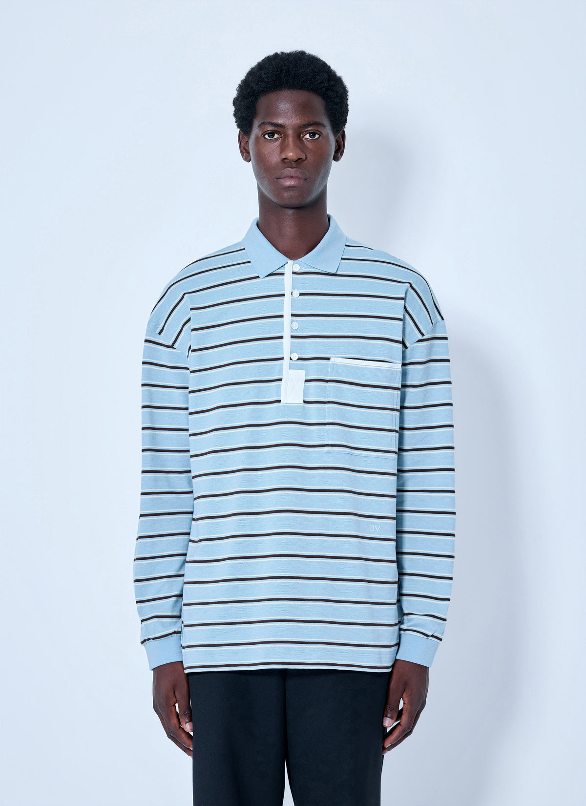 Bottega Veneta Bottega Veneta Men Striped Cotton-Piqué Polo Shirt