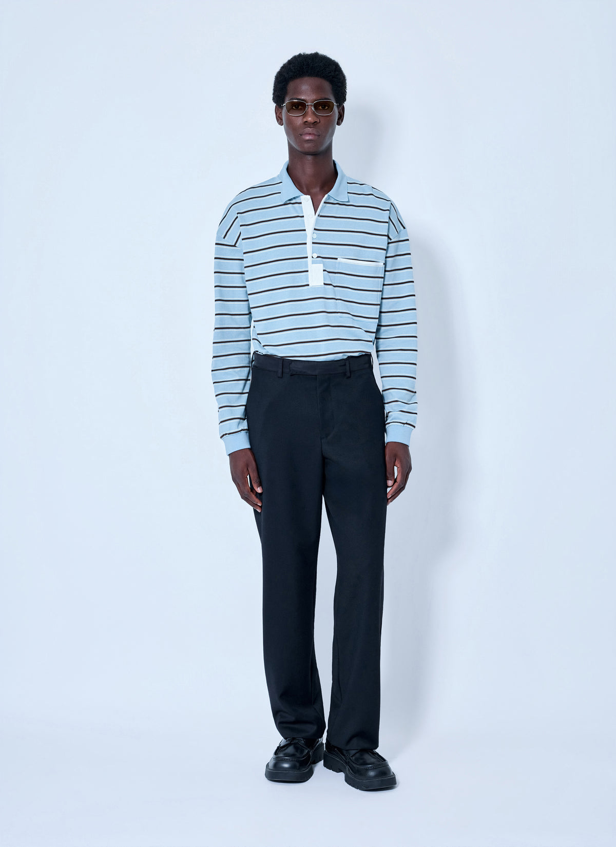 Bottega Veneta Bottega Veneta Men Striped Cotton-Piqué Polo Shirt